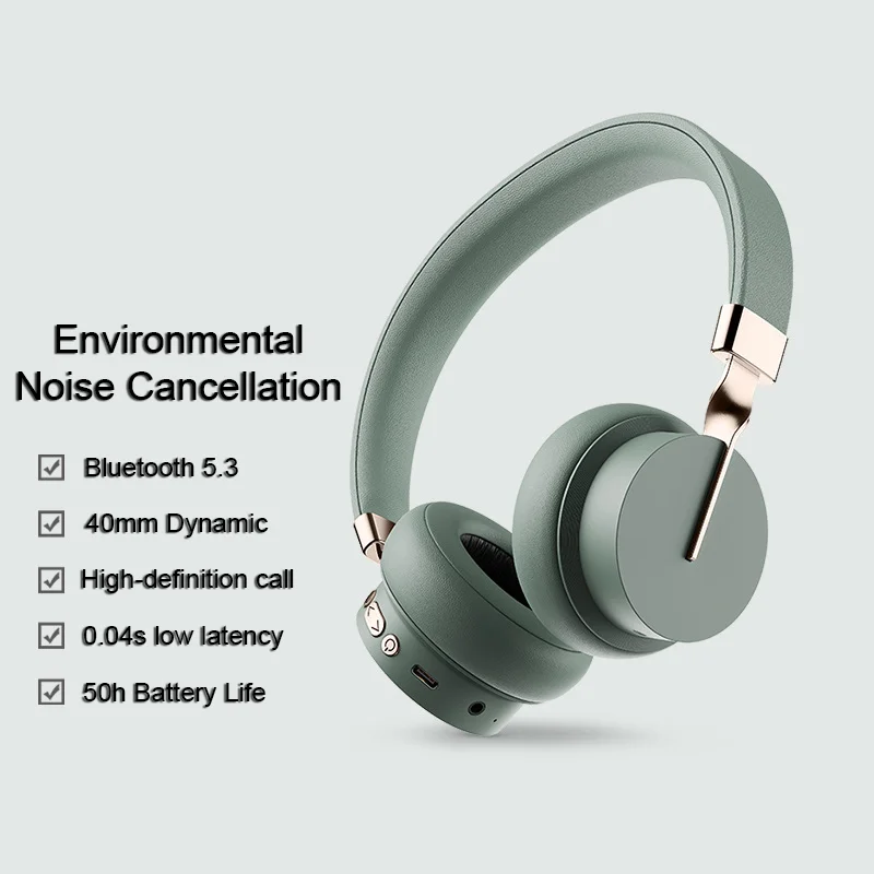 

Fingertime P3 Bluetooth Game Headset Environmetal Noise Cancellation with Mic 50 Hours Battery Life 3.5mm Aux Headworn Headphone