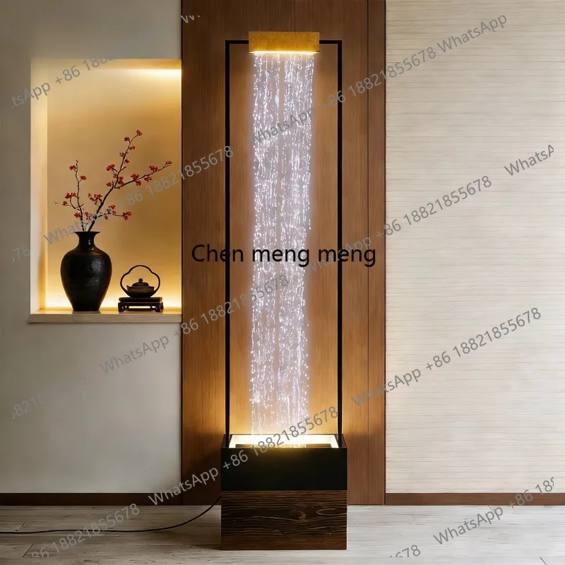 Living room, hotel, decorations, partitions, modern and simple, floor-to-ceiling, circular landscaping, and water lanterns