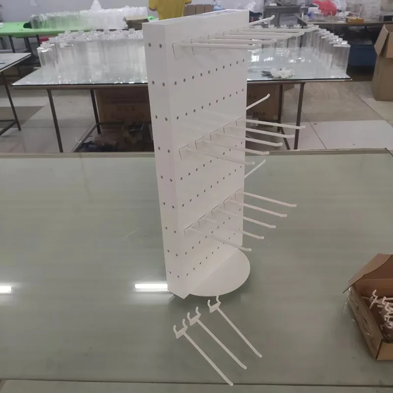 Bidirectional rotating acrylic nailboard display stand table for hanging items