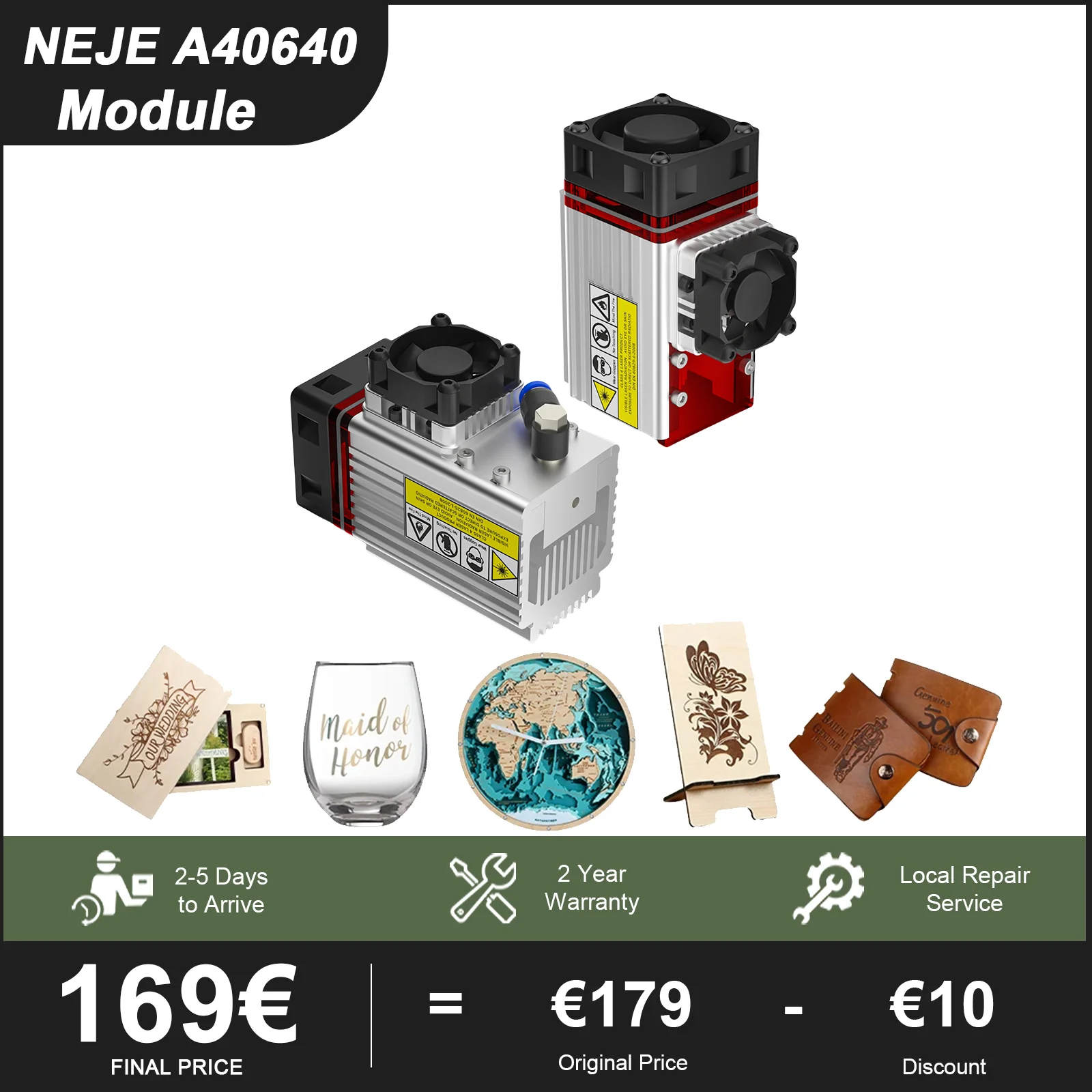 NEJE A40640 Laser Module 80W CNC Zoom Laser 450nm Wood Marking Engraving Cutting Smart Tools Air Assist No Air Pump Required