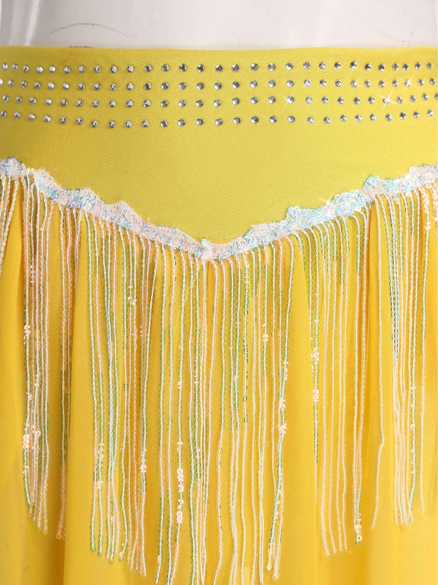 Roupa feminina oriental indiana para dança do ventre, fantasia de performance com strass, top curto com culotes, chiffon, pernas largas, roupa de dança