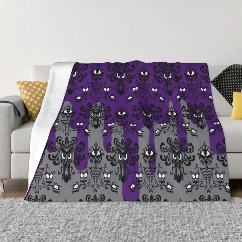 

Haunted Mansion Ghost Blankets Warm Flannel Halloween Horror Movie Throw Blanket for Sofa Bedroom Bedding