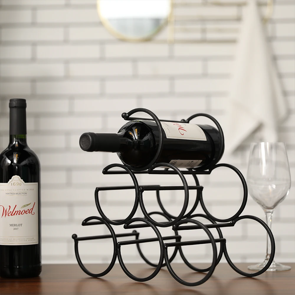 

Iron Wine Rack Wine Bottle Rack Storage Wine Shelf Freestanding Wine Holder Barware Storage for Bar Cabinet Wine Home Counter