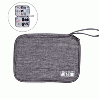 Multifunctional Anti-Tangle Data Cable Cosmetics Bag, Satchel Travel Charger, Digital Bag, Headphone Storage Box, U Disk Organizer Bag, Elastic Separator Strap, Ordered Storage