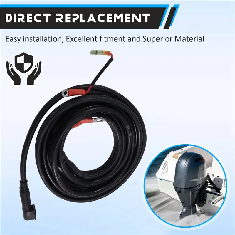 A96E-For Outboard Motor Battery Cable 6R3-82105-00 For Boat Engines- Length:3.4M Fits 115-300HP Models 6R3-82105