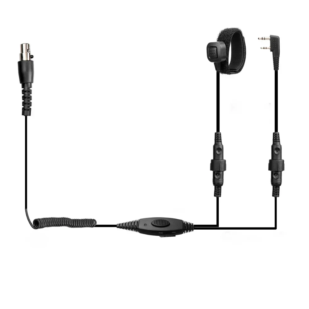 TH017 Walkie Talkie Headset Noise-Cancelling Radio dua arah Earphone Earpiece pengurang kebisingan bebas genggam KD0103