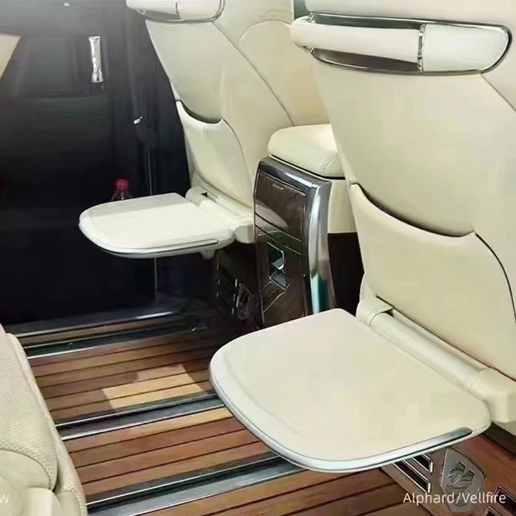 daBlack Beige 180 Degree Adjustable Car Footrest for Alphard