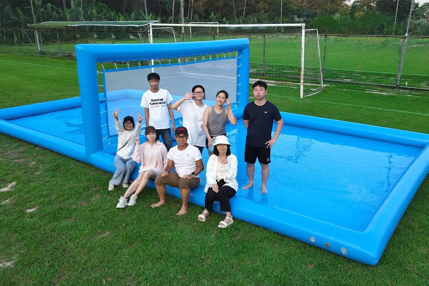 33FT/L Inflatable Pool Volleyball Net Pool Volleyball Set Beach Games for Adults and Family Party Yard Giant Summer Games