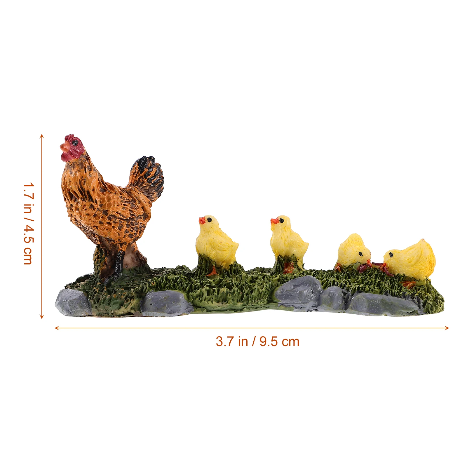 

Cute Chicken Hen Chick Statue Garden Lawn Yard Decor Lightweight Portable Planter Chicken Figure Micro Landscaping