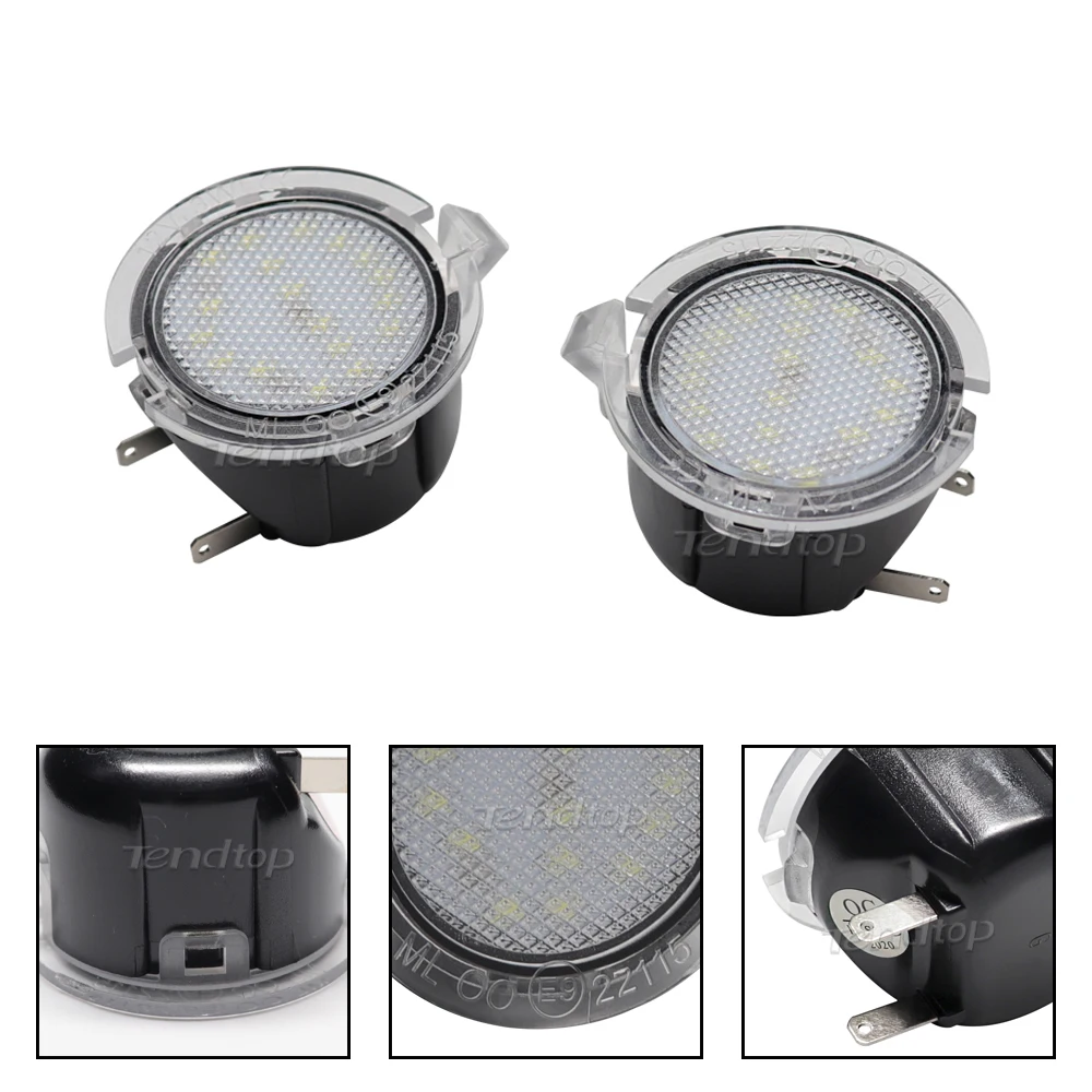 2Pcs Car Rearview Plate Lights Lamp LED side Mirror Puddle Light For Ford Edge Mondeo MK5 5 Fusion 2 Explorer Everest Mustang