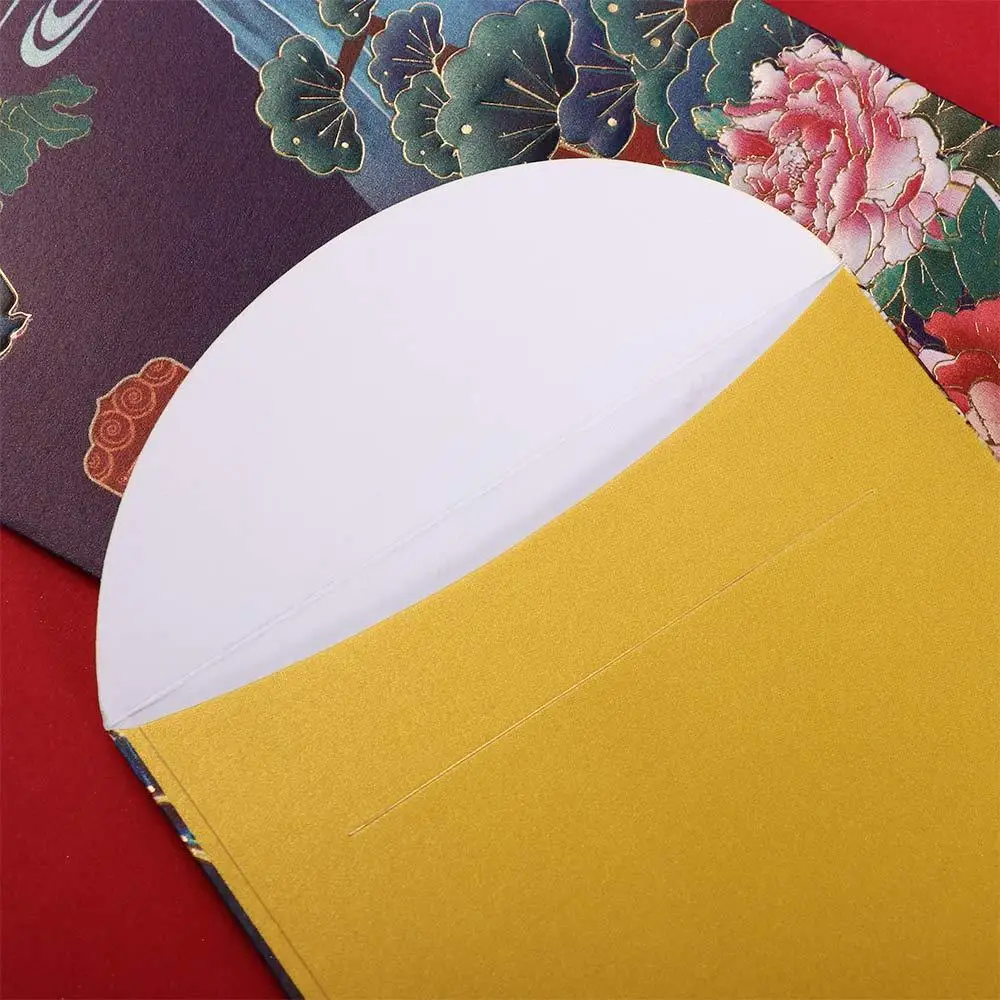 Tradition Creative Crane Blessing Hot-Stamping Spring Festival Decoration Bless Pocket Red Pocket Chinese New Year Red Envelope