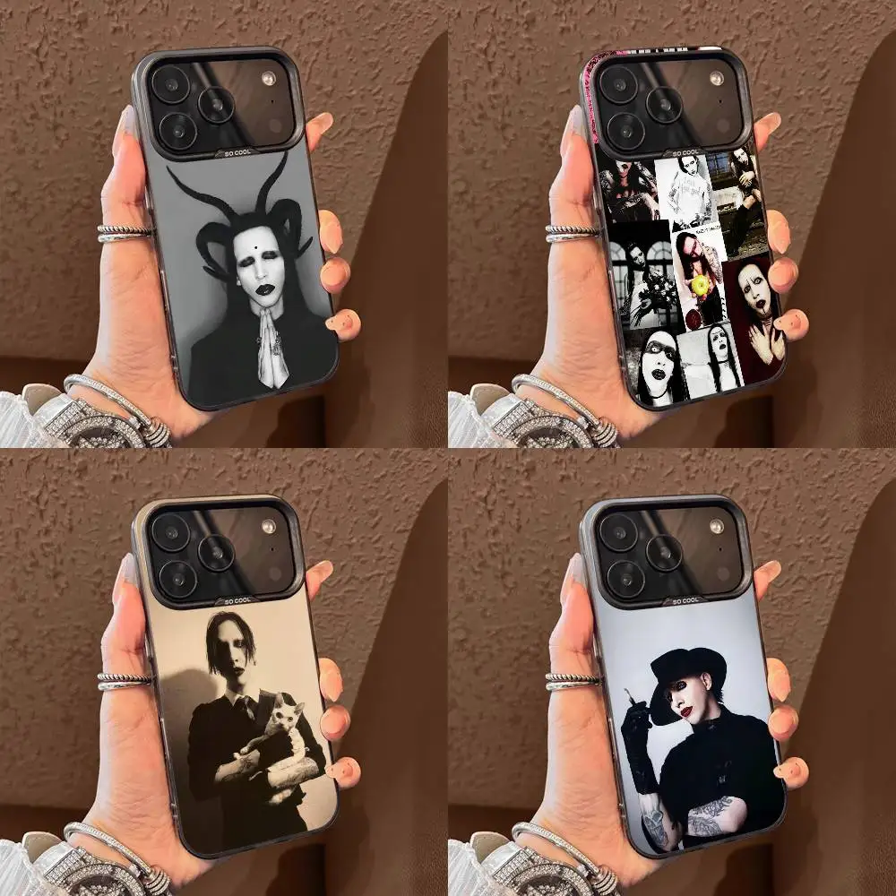 

M-Marilyn M-Manson Phone Case For iPhone 17,16,15,14,13,12,11,Pro,Max,Plus,E,Air,Mini Black Tpu Cover