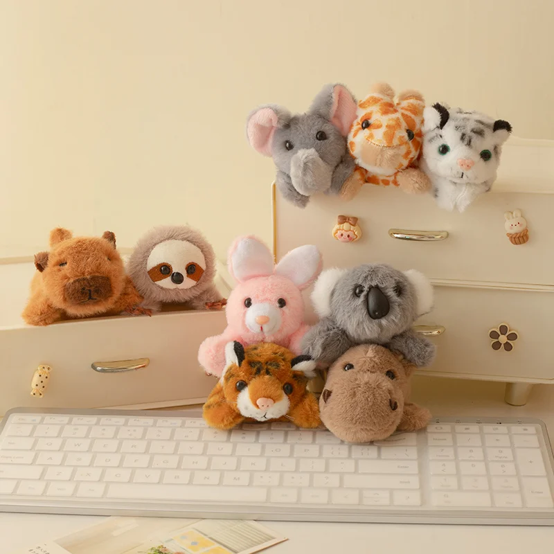  12cm Forest Animal Refrigerator Sticker Plush Toy Magnetic Refrigerator Sticker Giraffe Sloth Elephant Koala Doll Home Decor