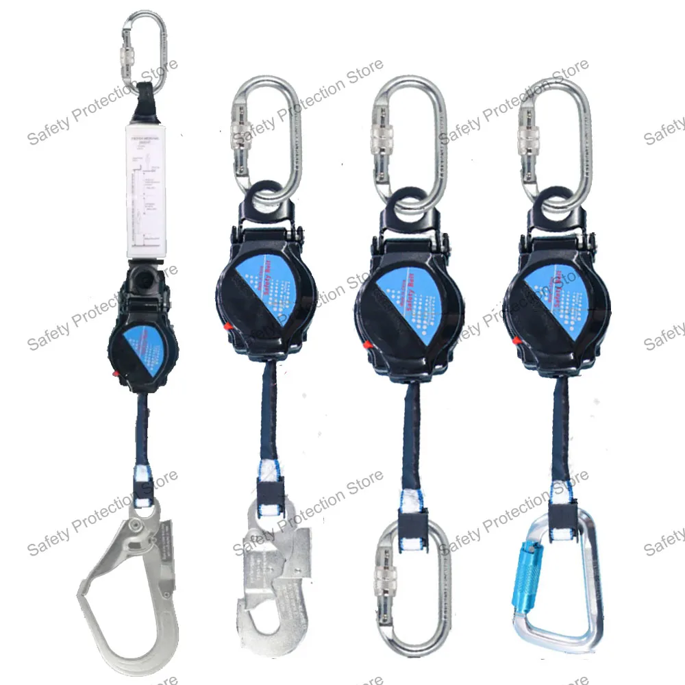 Work Safety Harness Belt Rope Fall Arrestor Self-locking Self-Retracting Lanyard Anti Fall Speed Difference Heavy Duty Lifeline