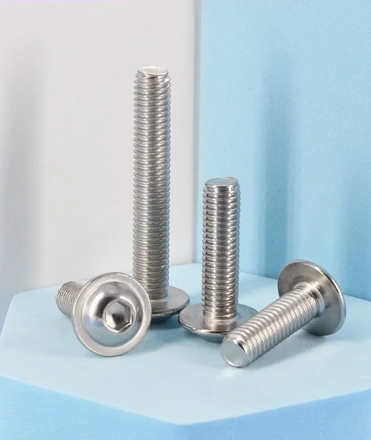 200pcs/lot M5*8-M5*50mm 304 Stainless Steel Semi-round Head with Padded Hexagonal Screw