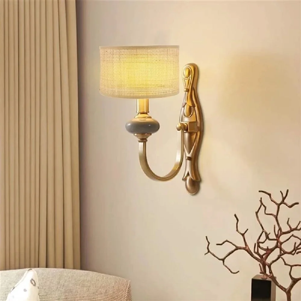 Wood color E27 Round Rattan Braided Lampshade Rustic Style Lampshade Rattan Weaving Hanging Lamp Cover Lampshade Decor