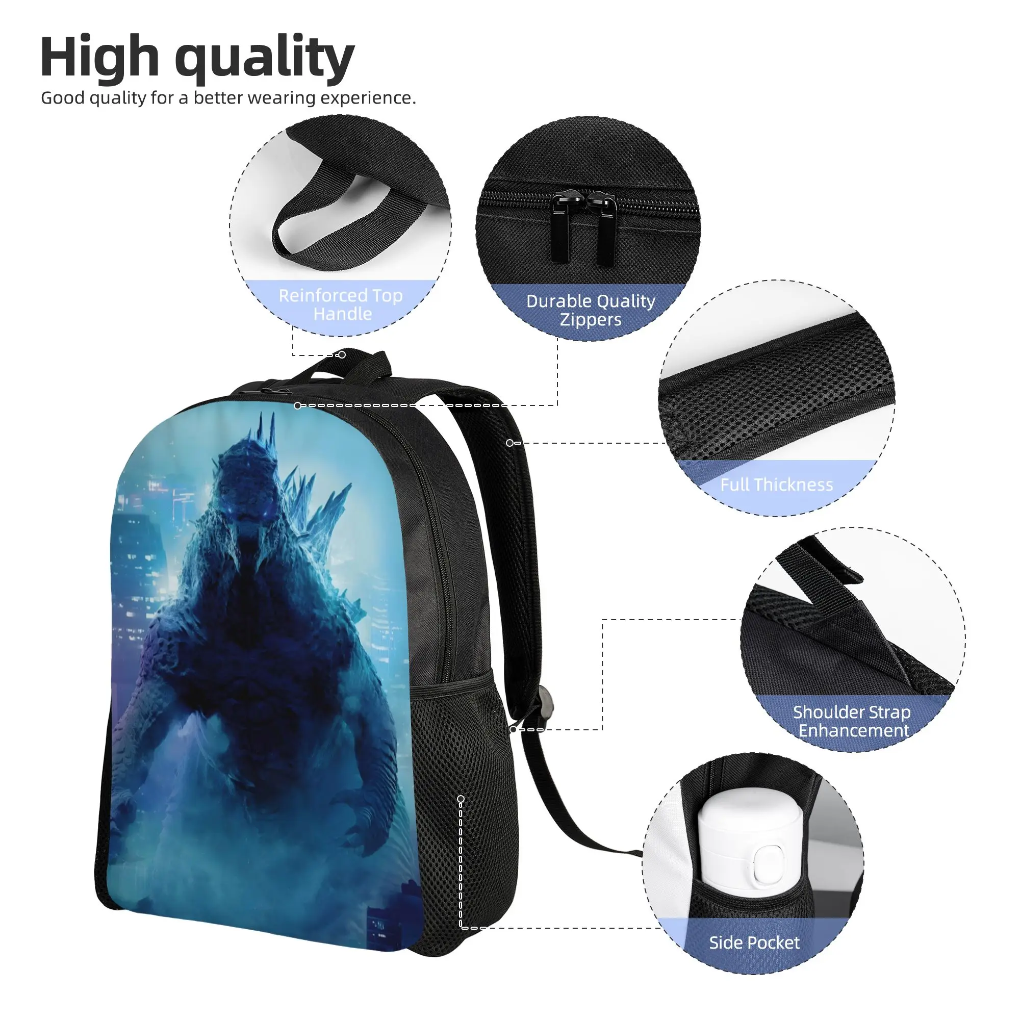 1Piece Backpack Ancient Beast New School Year Handbag Campus  Godzilla Birthday Gift New Term Starts - view 3