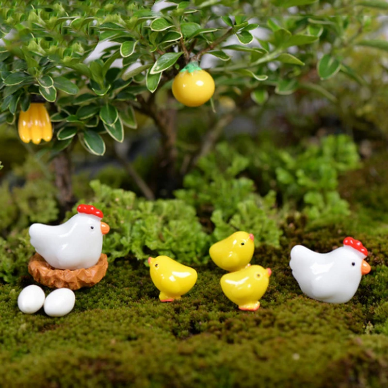 12Pcs Mini Chick Egg Nest Figurine Miniatures DIY Micro Landscape Ornaments For Garden Decorations Household Resin Crafts