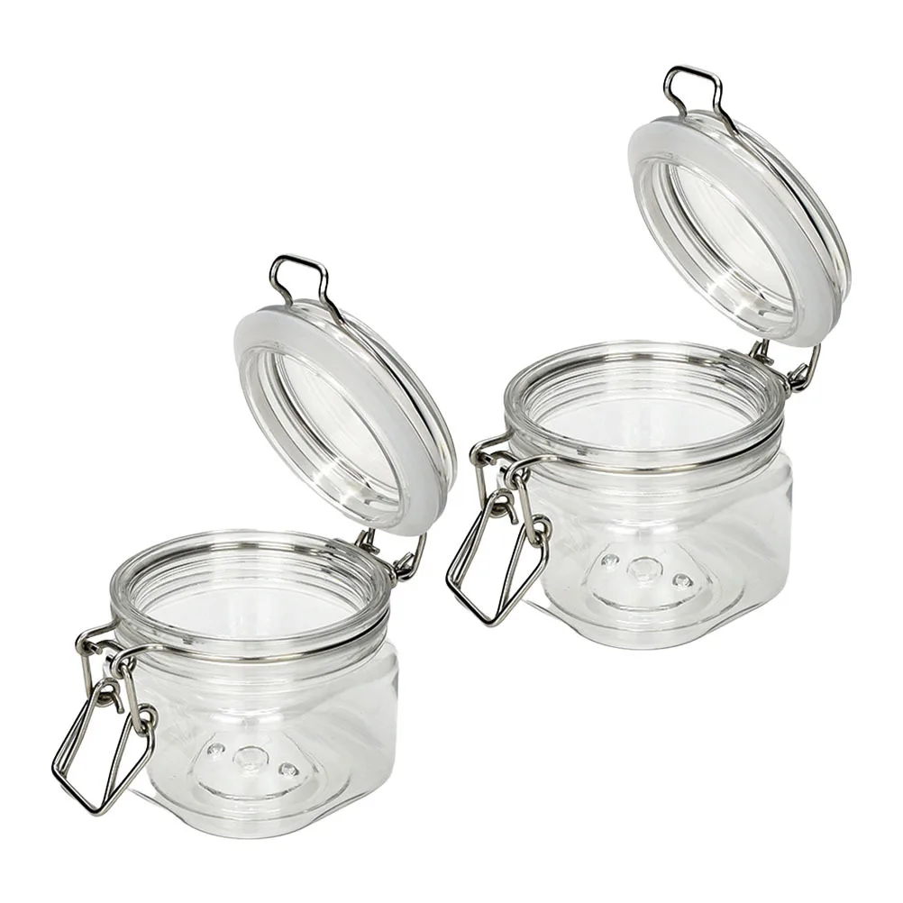 

2Pcs Sealed Storage Jars Transparent Honey Bottles Kitchen Containers for Jam Honey Tea Grain Nuts Storage Jars