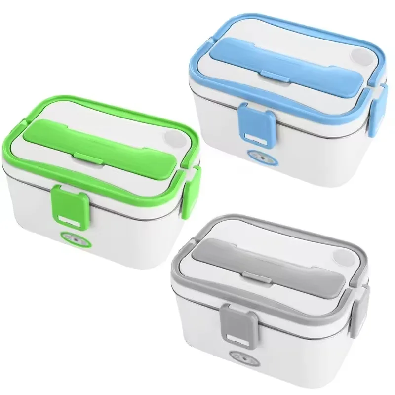 Stainless Steel Electric Lunch Boxes for Car and Home Lunch Box Warmer for Heating Food Portable