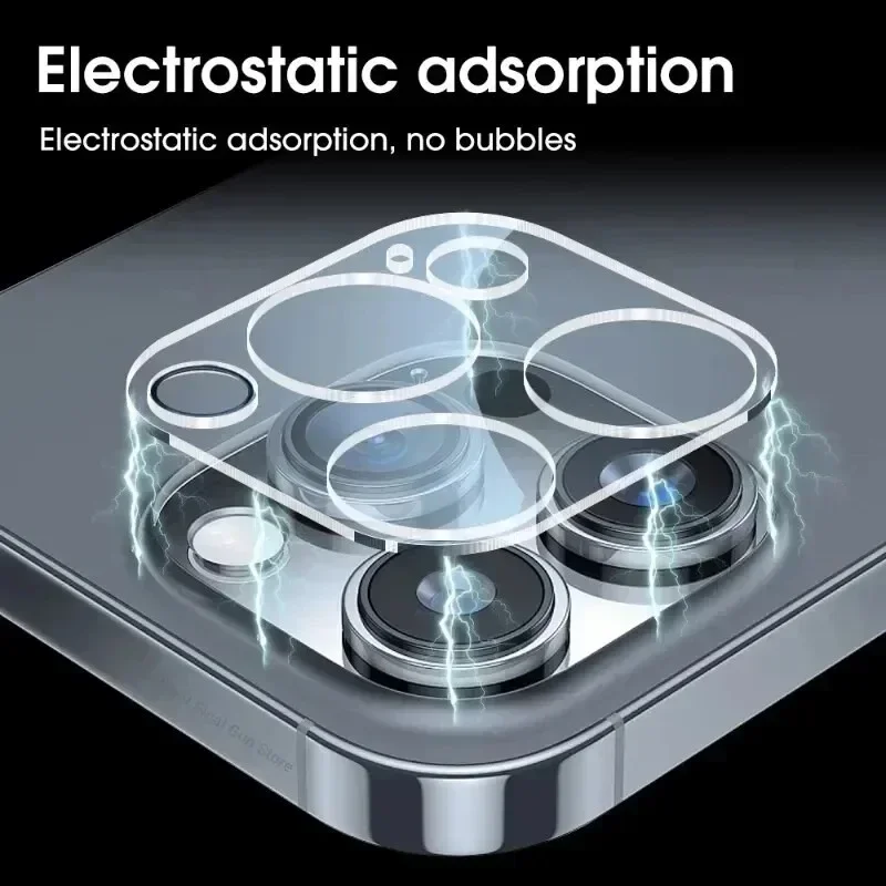 Per Iphone 11 12 13 14 15 Pro Max 14 15 Plus 2 pezzi pellicola protettiva per obiettivo della fotocamera in vetro temperato con Design a doppio strato