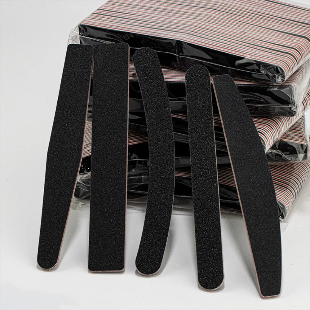 50 Pz/lotto carta vetrata nera lima per unghie 100/180 Double Sided Buffer Block Lucidatore Pedicure Manicure Nail Art Lime Unghie Accessori