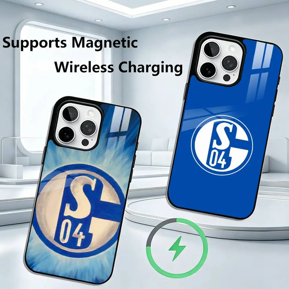 

S-Schalke 04-PC Phone Case For iPhone17,16,15,14,13,12,11 Plus,Pro Compatible with magnetic wireless charging