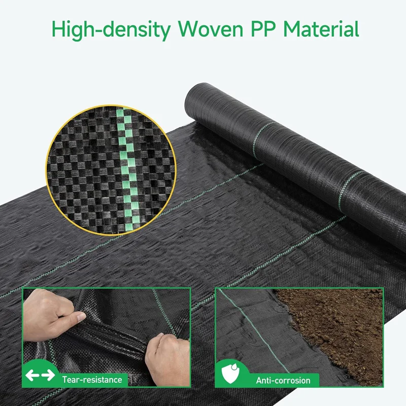 3X50ft Agricultural Anti Grass Gardening Weed Barrier Fabric Permeable Anti-Weed Mesh Geotextile Greenhouse Weeding Control Mat