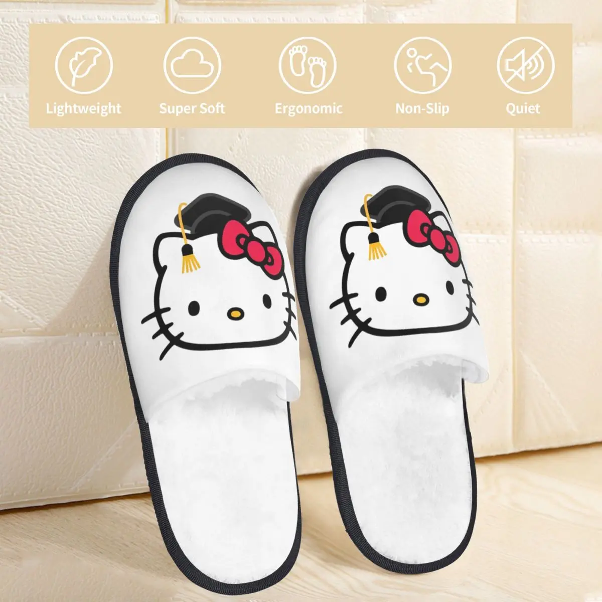 Hello Kitty Sanrio House Cotton Slippers Indoor Soft Memory Foam Slides Anti Slip