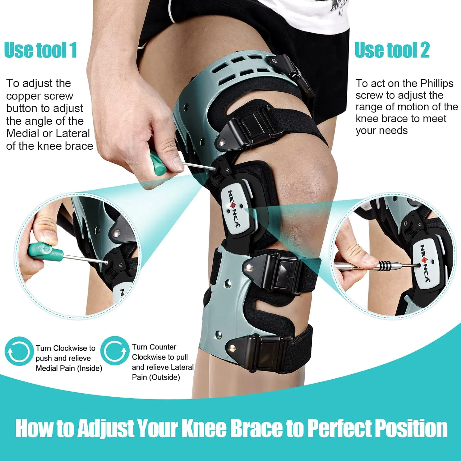 NEENCA OA Unloader Knee Brace Support for Arthritis Pain Osteoarthritis Cartilage Defect Repair Avascular Necrosis