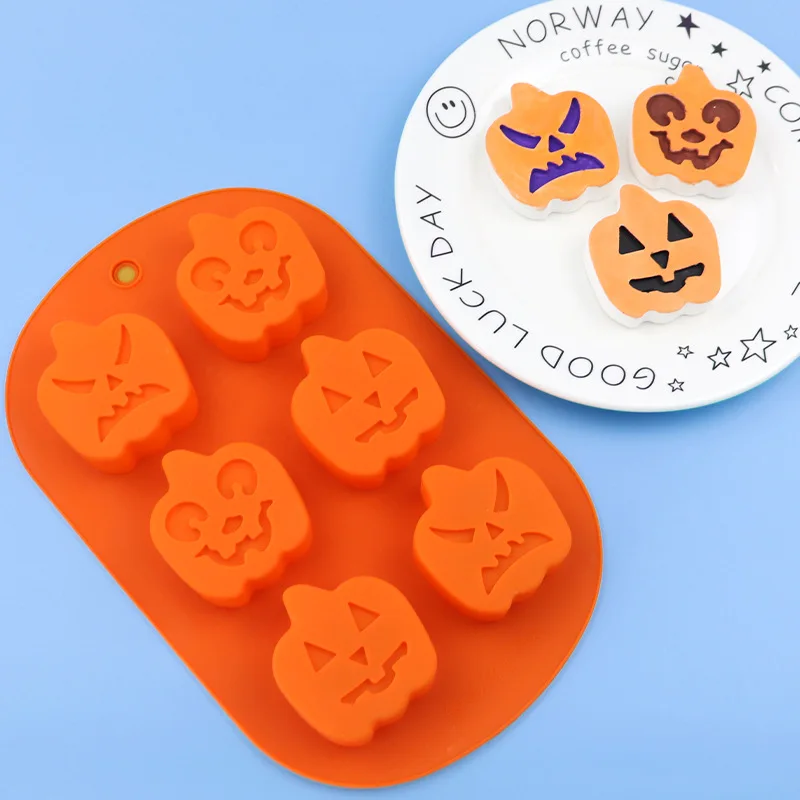 6 consecutive Halloween expression pumpkin cake molds DIY baking fondant cake decoration tools