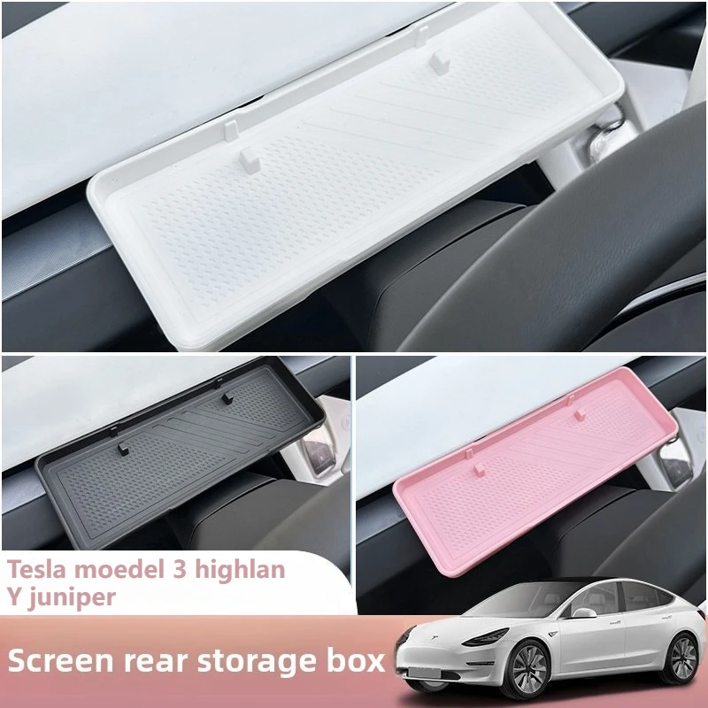 

Car Navigation Frame Storage Box Co-pilot Screen ETC Storage Box Jewelry for Tesla Model 3 Highland Model Y Juniper