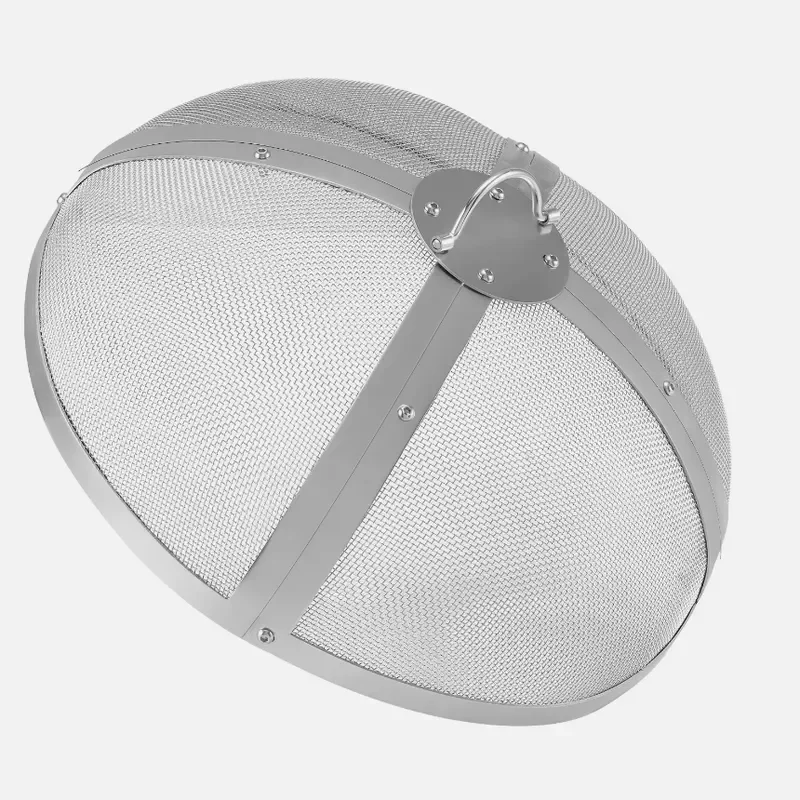 for Stainless Steel Silver Modern Outdoor Fire Pit Cover with Spark Mesh BBQ Accessories