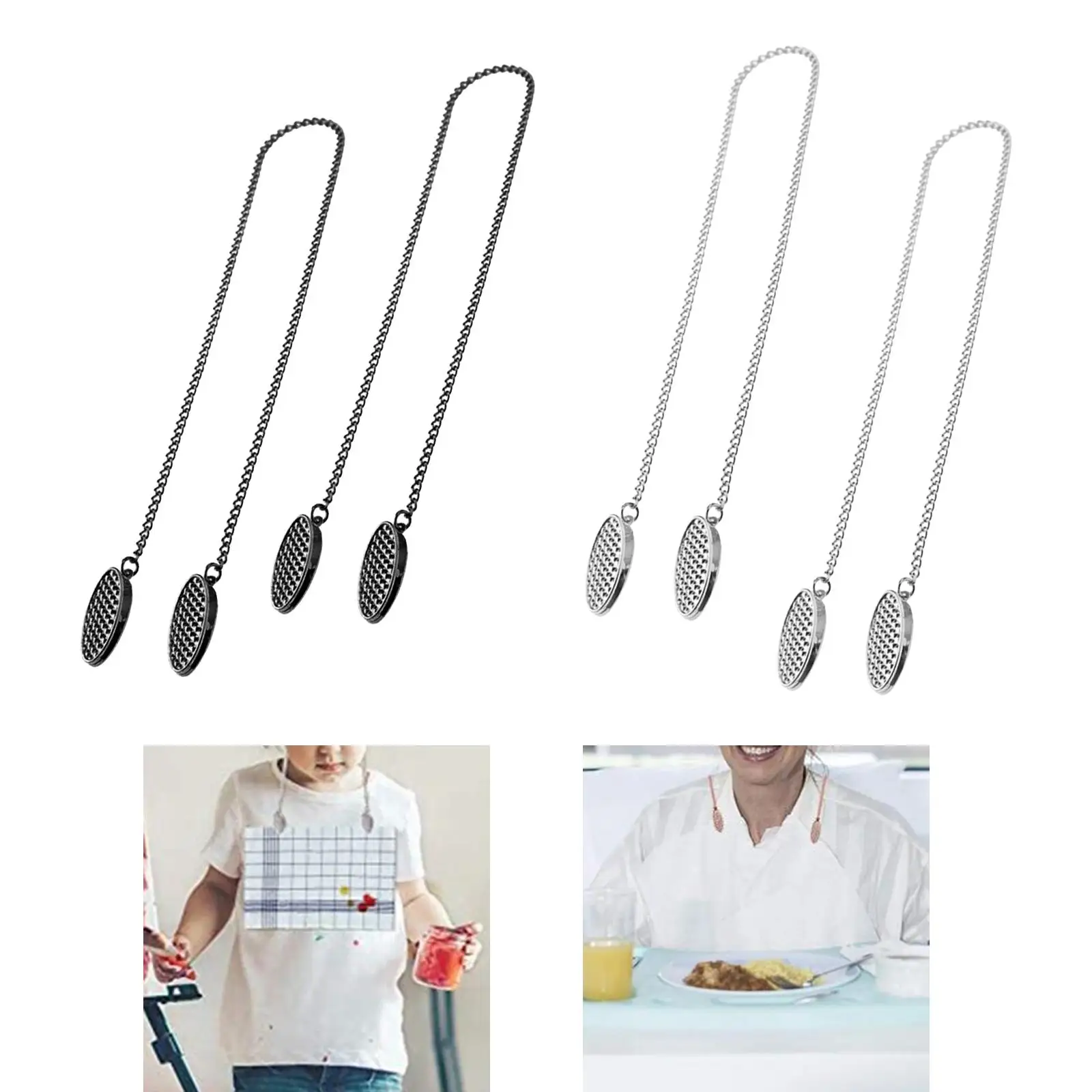 2x Napkin Clips Restaurants Keep Clothes Clean Dining Room Bib Holder Clips