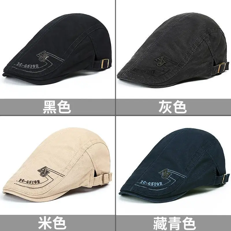 

Men's hat autumn and winter cap casual fashion beret men's winter sun protection travel forward hat middle-aged and elderly