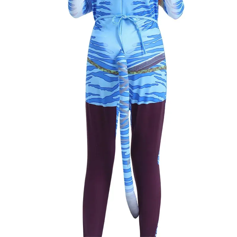 الصورة الرمزية 2 صبي الفتيات بذلة تأثيري حلي طريق الماء Neytiri الأطفال ارتداءها مرحلة الملابس هدية حفلة الهالوين