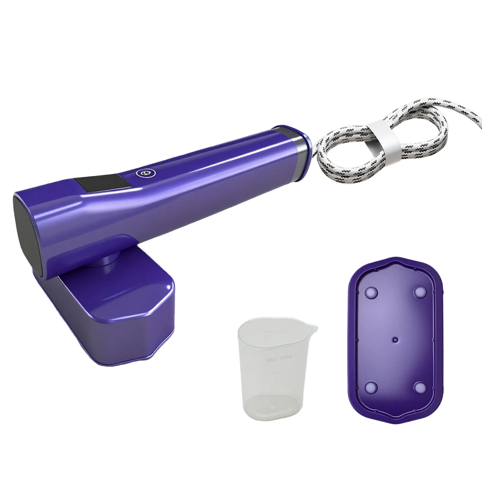 Vaporizador de Ropa Portátil de Mano, Plancha de Vapor de Viaje 2 en 1 con Tanque de Agua, Calentamiento Rápido, Vapor Potente para Eliminar Arrugas, Apto para el Hogar, Viajes y Viajes de Negocios, Vaporizador de Tela Compacto Morado para Ropa