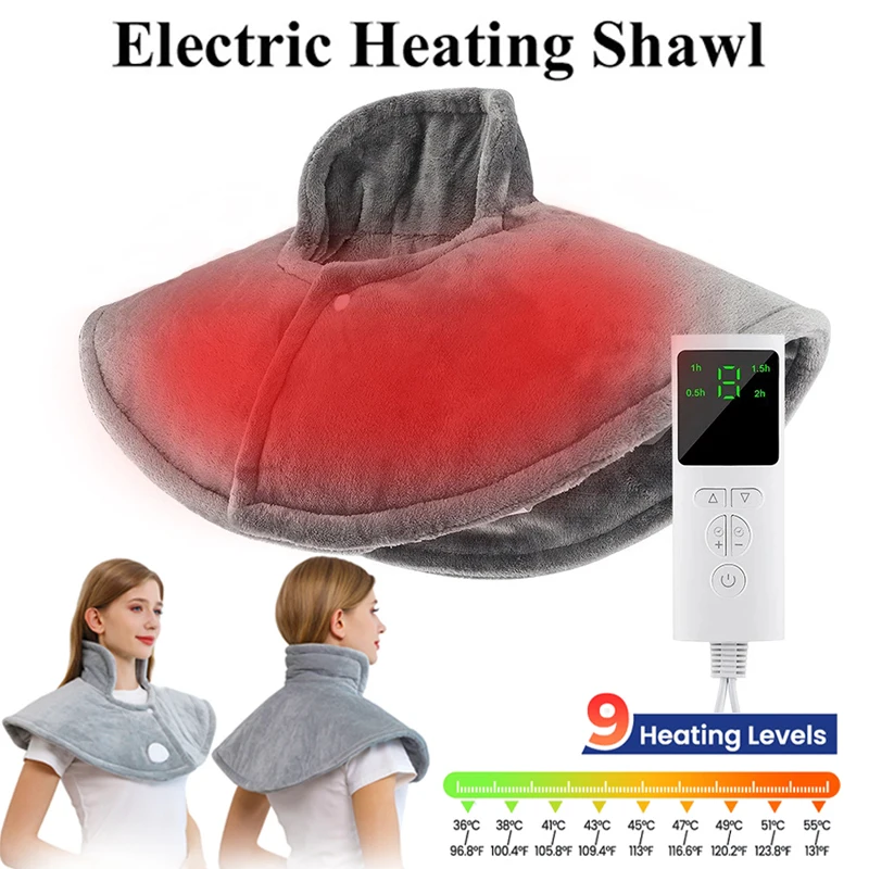 

Electric Heating Shoulder Neck Massage Pad Constant Temperature Hot Compress Vibrating Shawl Back Relaxation Tools Soft Washable
