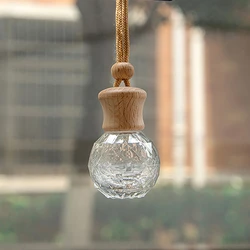 Empty Glass Perfume 11ML Bottle Car Hanging Air Freshener Rearview Mirror Ornament Car-Styling Essential Oil Fragrance Organizer
