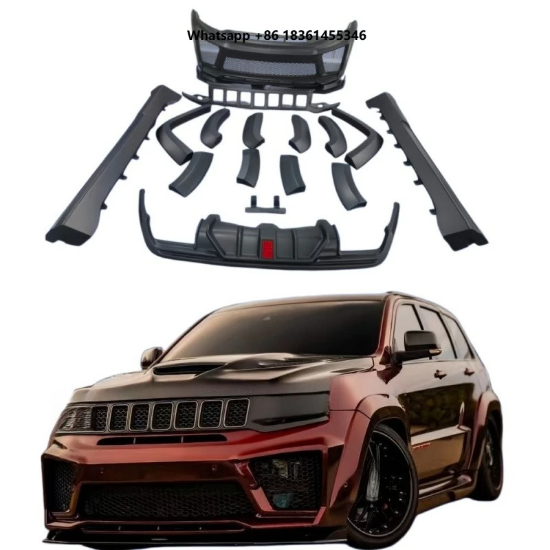 For Grand Cherokee 2014-2023 High Quality Black Plastic Trackhawk Style Body Kit