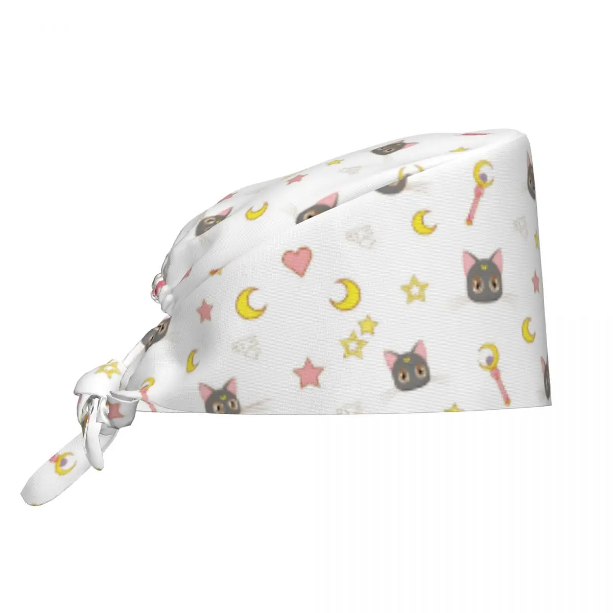 アニメムーンキャットナースケアサージカルキャップかわいい漫画ペットグルーミング看護作業帽子キャップヴィンテージユニセックススタイル