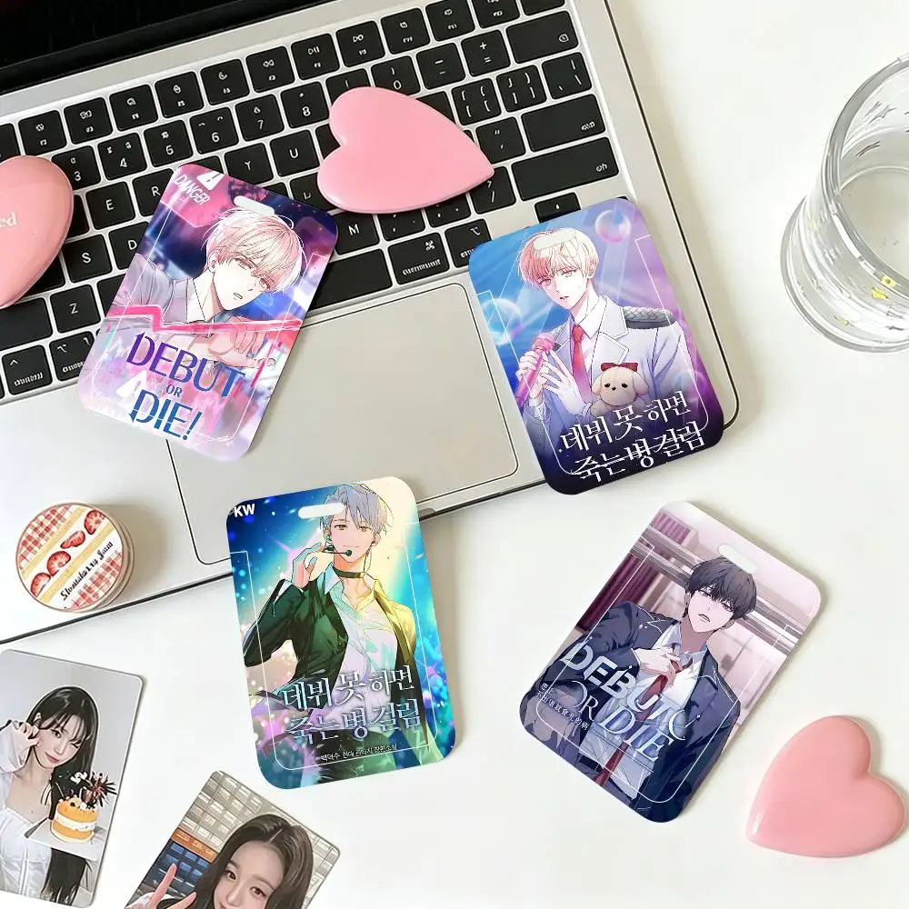 1pc Debut Or Die! ID Card Sleeve School Card Access ID Card Bus Meal Card Protective Sleeve Easy Push