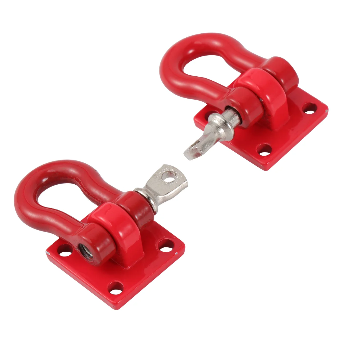 2Pc Universal U Shape Ring Track Racing Style Tow Hook Decoration for Any Car SUV Truck (Red) tow bar