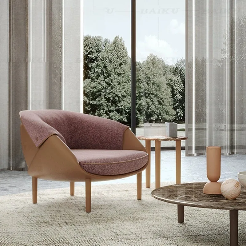 Italian microfiber leather single chair sofa chair designer fiberglass single chair