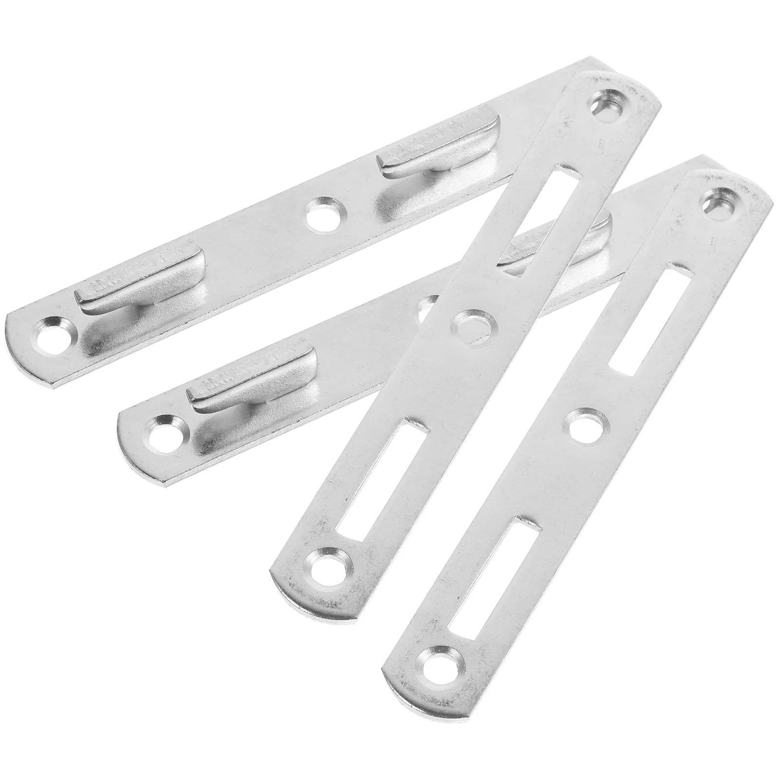 4 Pcs Bed Hinge Bedframe Rail Brackets Buckle Fasteners Plate Headboard For Metal Hinged Accessories Stainless Steel Hooks