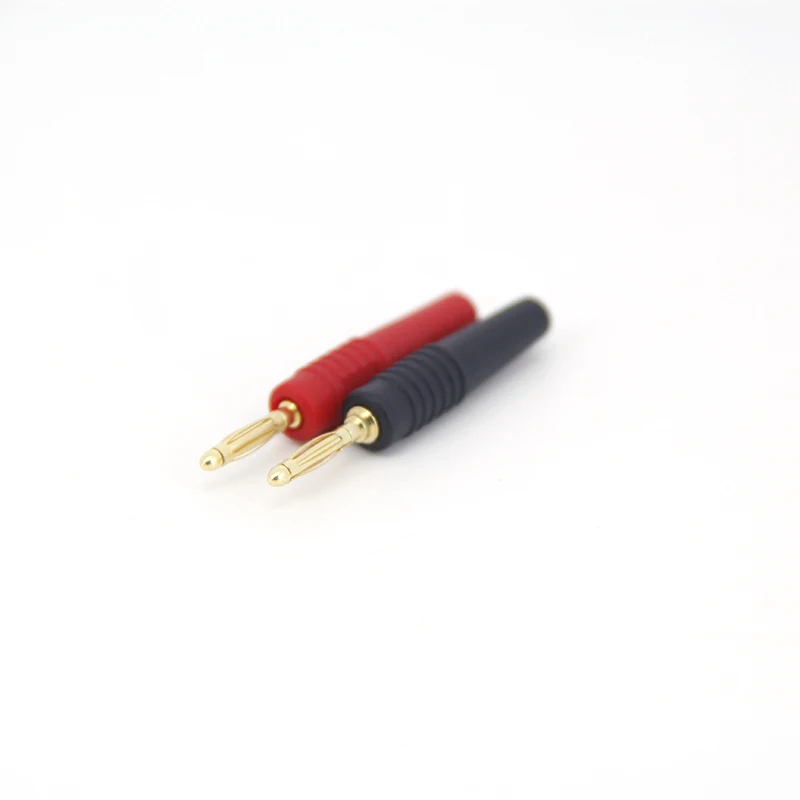 Conectores Banana Gold Plate, mini enchufe Banana, color rojo y negro, 2MM, A7