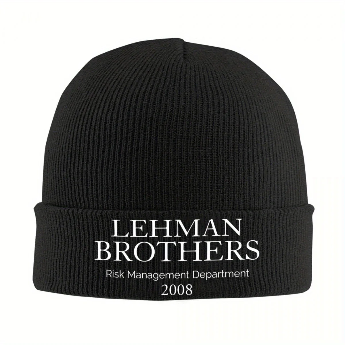 New Lehman Brothers Risk Management Department 2008 Knitted Hat for Women Men Skullies Beanies Winter Hats Acrylic Warm Melon Ca