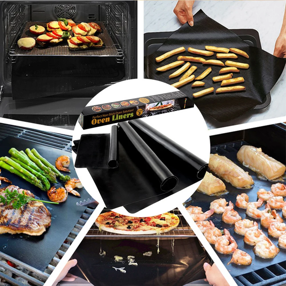 

2pcs Bbq Grill Mat Heat Resistant Non-Stick Baking Pad Oven Liners For Vegetables Fish Kebabs Reusable Grill Sheet Bbq