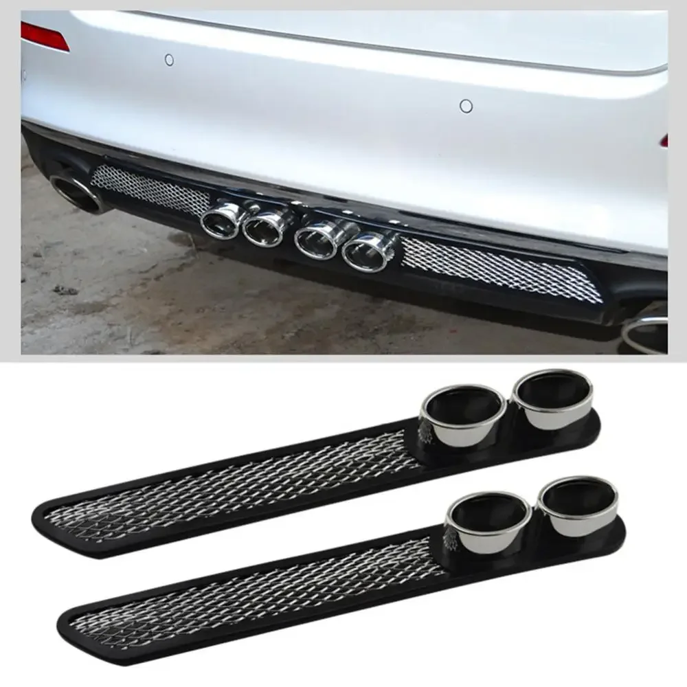 1Pair Universal Vent Grid Exhaust Muffler Pipe Car Auto Styling Fake Decorative Car Decorative Tuyere Fake Exhaust Hole