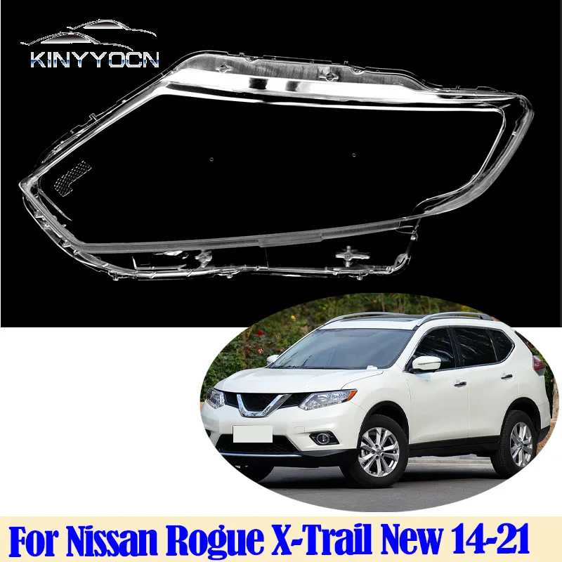 Kamshing Front bumper headlight Cover Car Lampshade For Nissan Rogue X-Trail New 14-21 head lamp CVOER Case